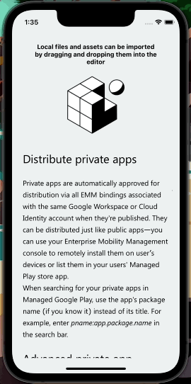A demonstration of the app code showing HTML rendering with some extra space at the end of each section